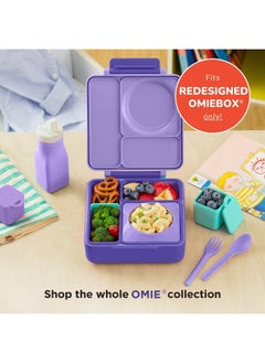 OMIE Omie OmieBox Reusable Silicone Water Bottle - 8.7 oz, Straw Top, BPA-Free & Phthalate-Free, Leak-Proof (Purple)  - Image 5
