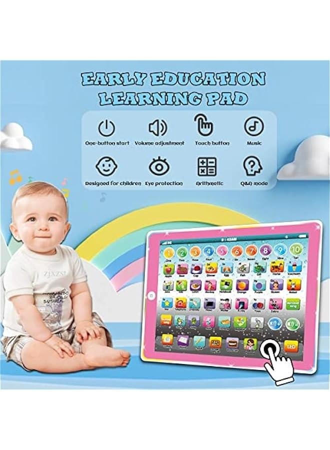 تابلت أطفال لوح تعليمية جهاز لوحي مع أغاني كلمات الأبجدية وموسيقى وأرقام لعبة إلكترونية تفاعلية للأطفال للتعليم في مرحلة ما قبل المدرسة للأولاد والبنات من 3 إلى 5 سنوات - Image 2