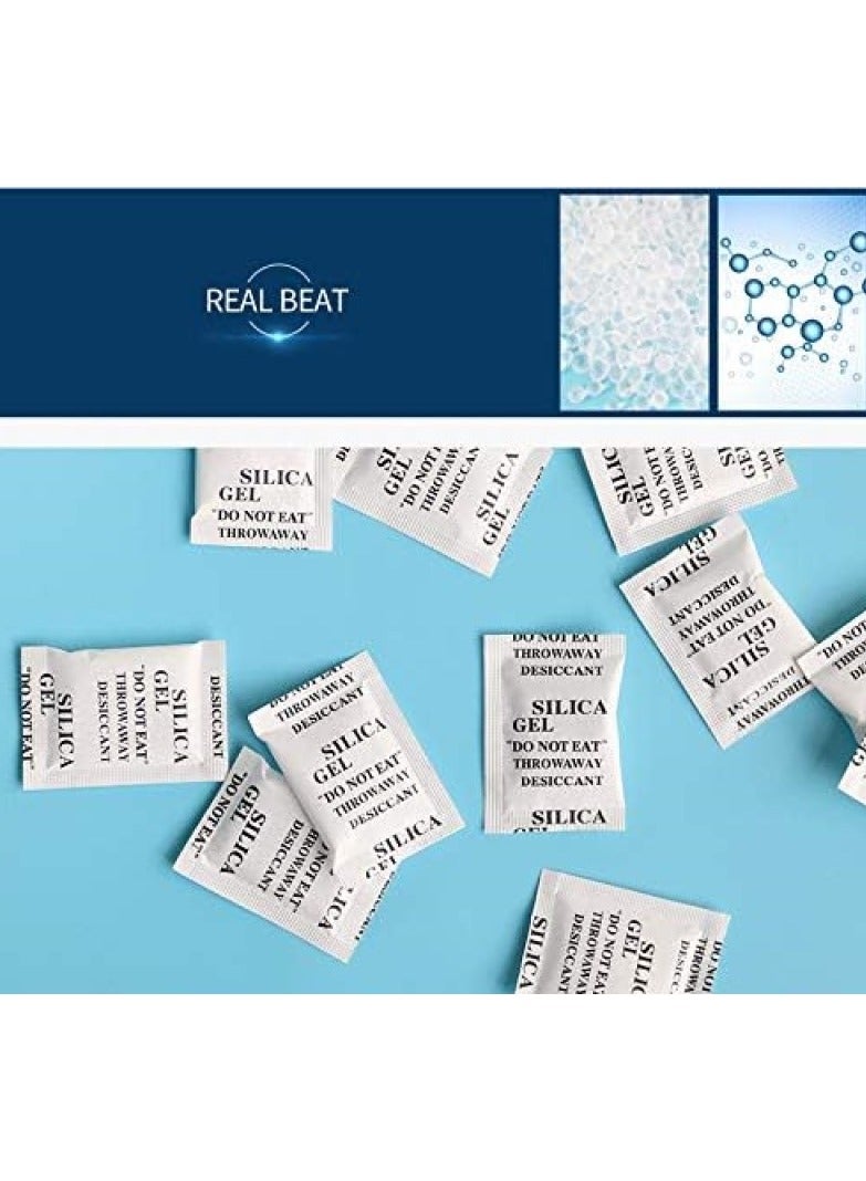 رات سو 100 عبوة من أكياس المجفف 2 جرام أكياس المجفف المصنوعة من هلام السيليكا الآمنة على الطعام، ماصات رطوبة ممتازة لتخزين الطعام، عبوة حبيبات المجفف للتحكم في تخزين الرطوبة - Image 5