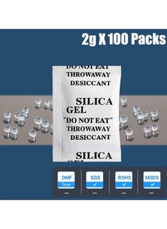 RATSAW 100 Packs 2 Gram Desiccant Packets Food Safe Silica Gel Desiccant Packets Premium Moisture Absorbers for Food Storage Desiccant Beads Packet for Moisture Storage Control  - Image 2