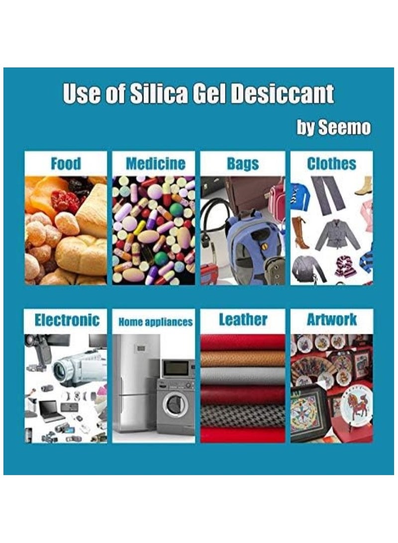 رات سو 100 عبوة من أكياس المجفف 2 جرام أكياس المجفف المصنوعة من هلام السيليكا الآمنة على الطعام، ماصات رطوبة ممتازة لتخزين الطعام، عبوة حبيبات المجفف للتحكم في تخزين الرطوبة - Image 3
