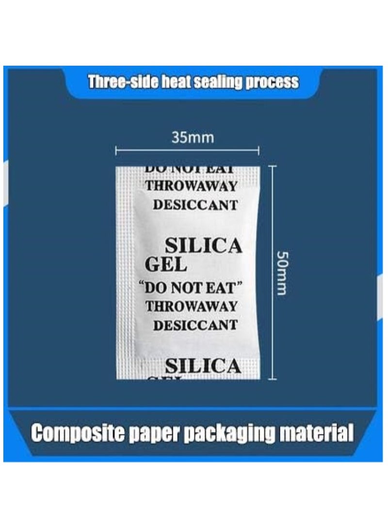 رات سو 100 عبوة من أكياس المجفف 2 جرام أكياس المجفف المصنوعة من هلام السيليكا الآمنة على الطعام، ماصات رطوبة ممتازة لتخزين الطعام، عبوة حبيبات المجفف للتحكم في تخزين الرطوبة - Image 4