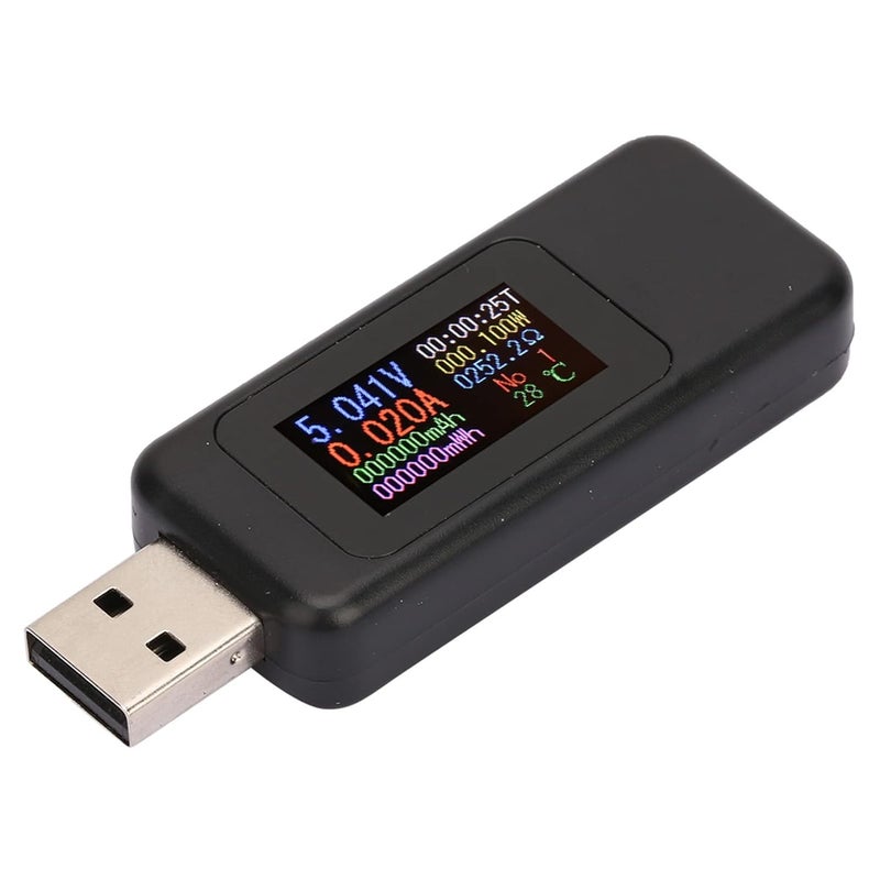 اختبار USB شاشة LCD عرض الجهد الحالي كاشف DC 30V أسود - Image 3