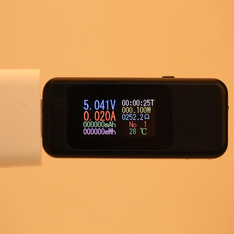 اختبار USB شاشة LCD عرض الجهد الحالي كاشف DC 30V أسود - Image 4