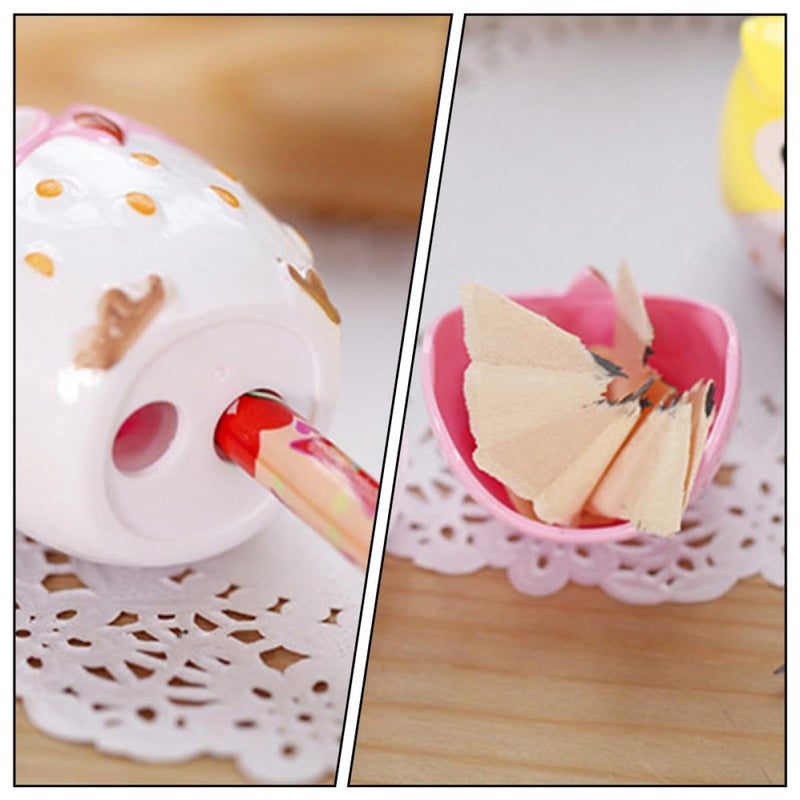 24 Pcs Owl Shaped Pencil Sharpeners Plastic School Supplies Party Bag Fillers Random Color - Image 5