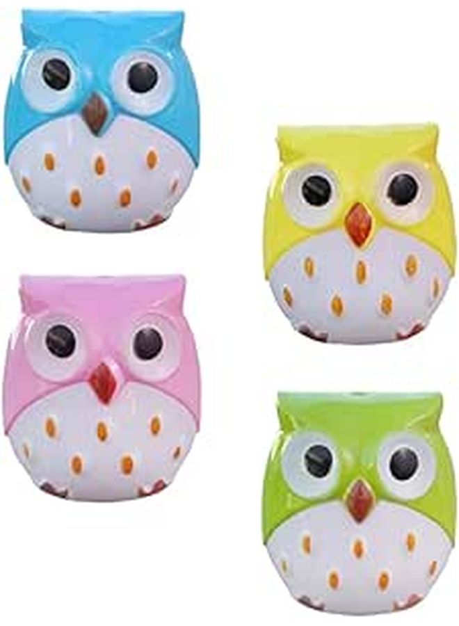 24 Pcs Owl Shaped Pencil Sharpeners Plastic School Supplies Party Bag Fillers Random Color - Image 1