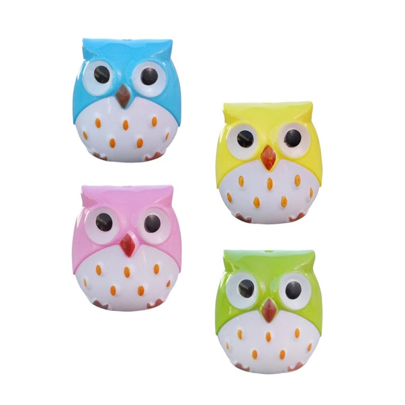 24 Pcs Owl Shaped Pencil Sharpeners Plastic School Supplies Party Bag Fillers Random Color - Image 2