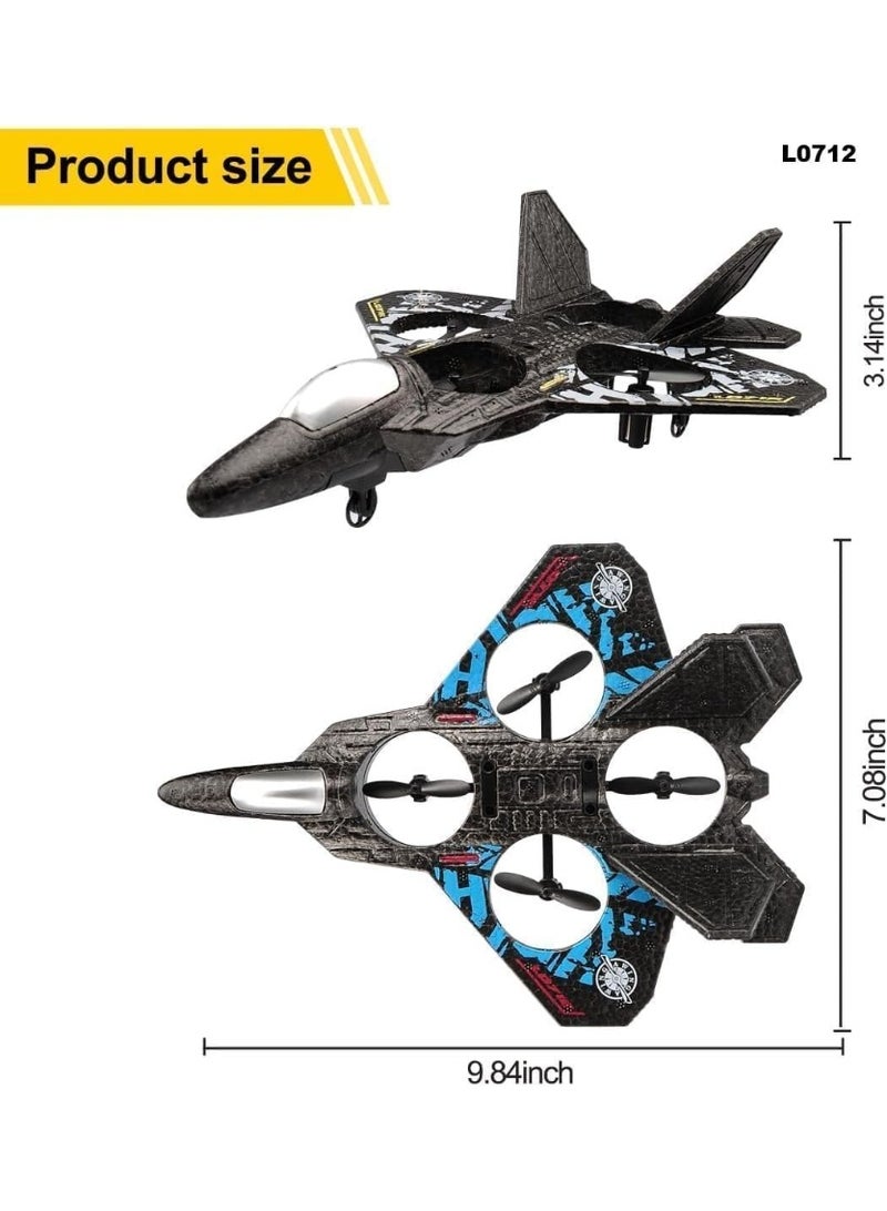 L0712 2.4GHz RC Fighter Plane with LED Lights, USB Charging, RTF for Beginners - Image 2