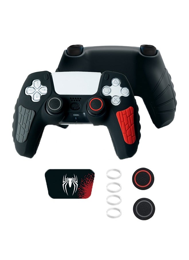 Colorskin Playstation 5 Controller Cover Case Anti-Slip Silicone Cover Skin for PS5 Dual Sense Controller with Thumb Grip Caps Silicone Case Joystick Protectors and Cover Wrap Sticker(Black/Red/Gray)  - Image 1