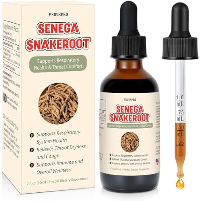 provspro Seneca Root Extract Alcohol-Free Liquid, Supports Respiratory Health and Throat Comfort, Polygala Senega Root Natural Herbal Glycerin Based Supplement, Clean Ingredient 2 fl oz - Image 1