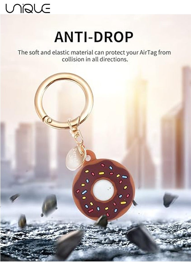 Unique - 2 Pack Apple Airtag Keychain Donut Case for AirTag Protective case, Silicone Protective Case Secure Holder with Key Ring, Anti-Drop Scratch Holder, Anti-Lost Keychain Accessories for Kids Pets - Image 1
