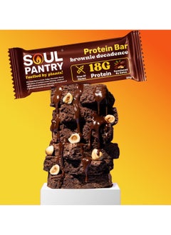 Soul Pantry Brownie Decadence Protein Bar with Plant-Based Protein, Gluten-Free, No Artificial Additives, High Protein Power Punch Chocolate Waffle (Pack of 12)  - Image 3