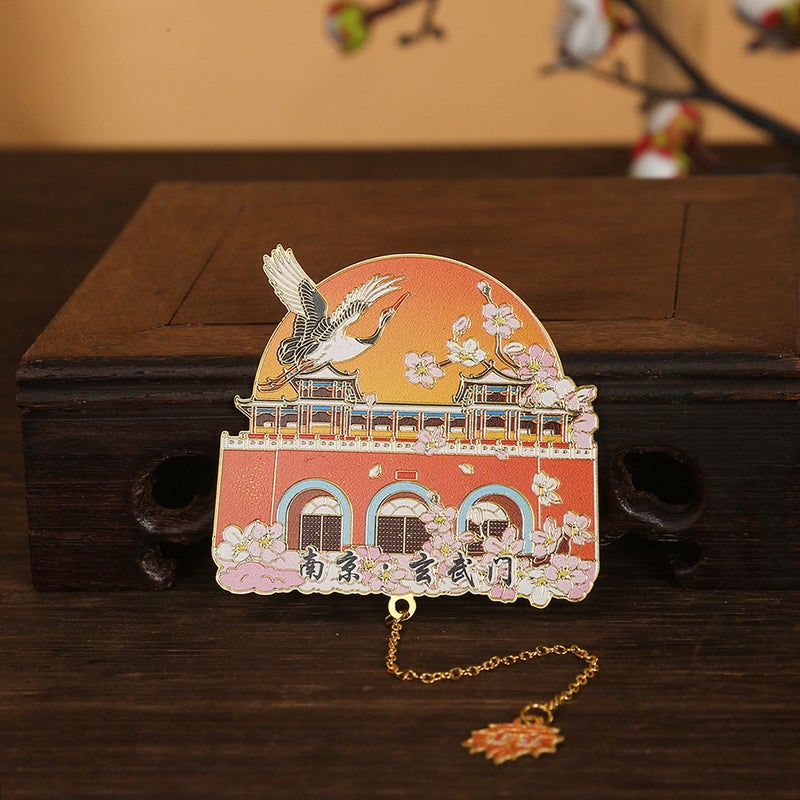 Nanjing Xuanwu Gate Tourist Attraction Metal Fan Bookmark Cultural And Creative Classical Chinese Style Souvenir Gift Souvenir - Image 2
