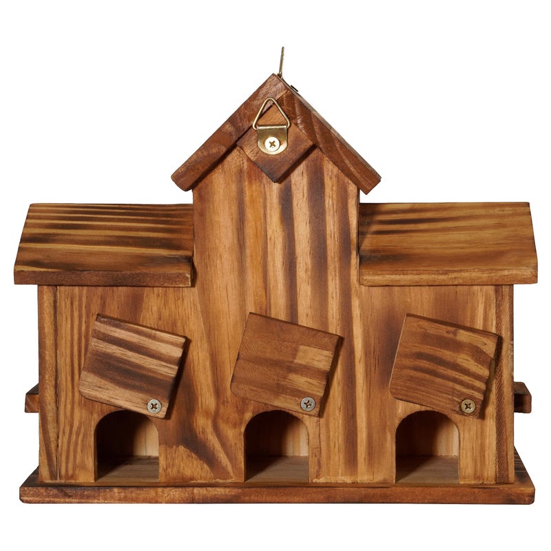 MIXUMON Bird Houses for Outside with Bird Feeder, Outdoor 3 Hole Bird House Room for 3 Bird Families Bluebird Finch Cardinals Hanging Birdhouse for Garden - Image 4