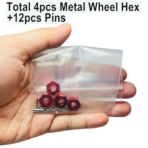 ZDingTech 16440 Upgrade Metal Wheel Hex pins M20101 Hub Adapter for MJX Hyper Go H16BM H16GT,14301 14302 Parts,12mm Hex Pins for MJX 16207 16208 16209 16210 14301 Upgrade Parts H14BM 14209 14210 - Image 3