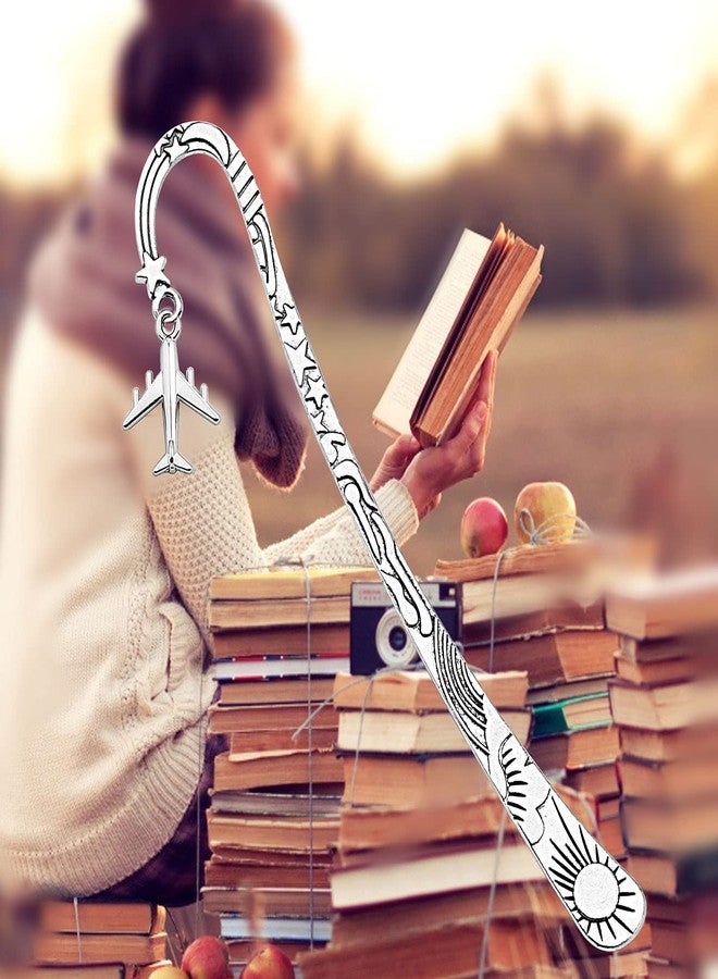 AKTAP Reading Lover Gift Airplane Bookmarks Book Gift for Travel Enthusiast Flight Attendant Book Jewelry Fly Safe Gift (Airplane Bookmarks) - Image 5
