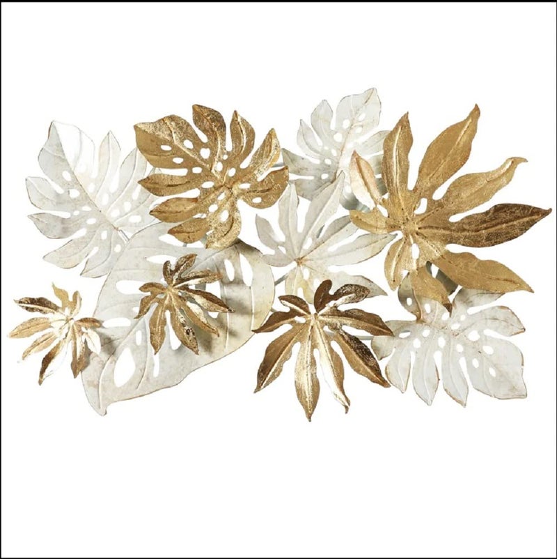RHD RHD Wall Decor White Chinese Leaf for Home Decoration Decorative Showpiece for Living Room Wall Shelf Home Office Decoration Size 40 02 28 in W232WHITECHINESSLEAF  - Image 5