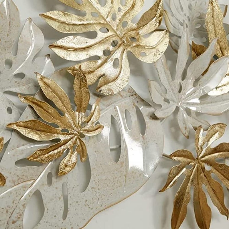 RHD RHD Wall Decor White Chinese Leaf for Home Decoration Decorative Showpiece for Living Room Wall Shelf Home Office Decoration Size 40 02 28 in W232WHITECHINESSLEAF  - Image 4