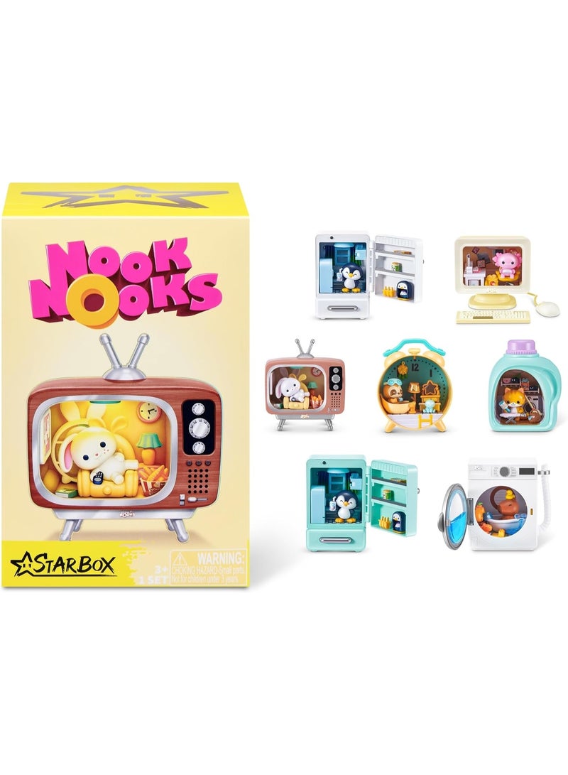 زورو ZURU STARBOX Nook Nooks (السلسلة 1): صندوق مفاجآت يحتوي على مجسمات حيوانات صغيرة قابلة للجمع، مع مشاهد ذات طابع خاص وإكسسوارات مفاجئة؛ لعبة مناسبة للأعمار من 3 سنوات فما فوق. - Image 1
