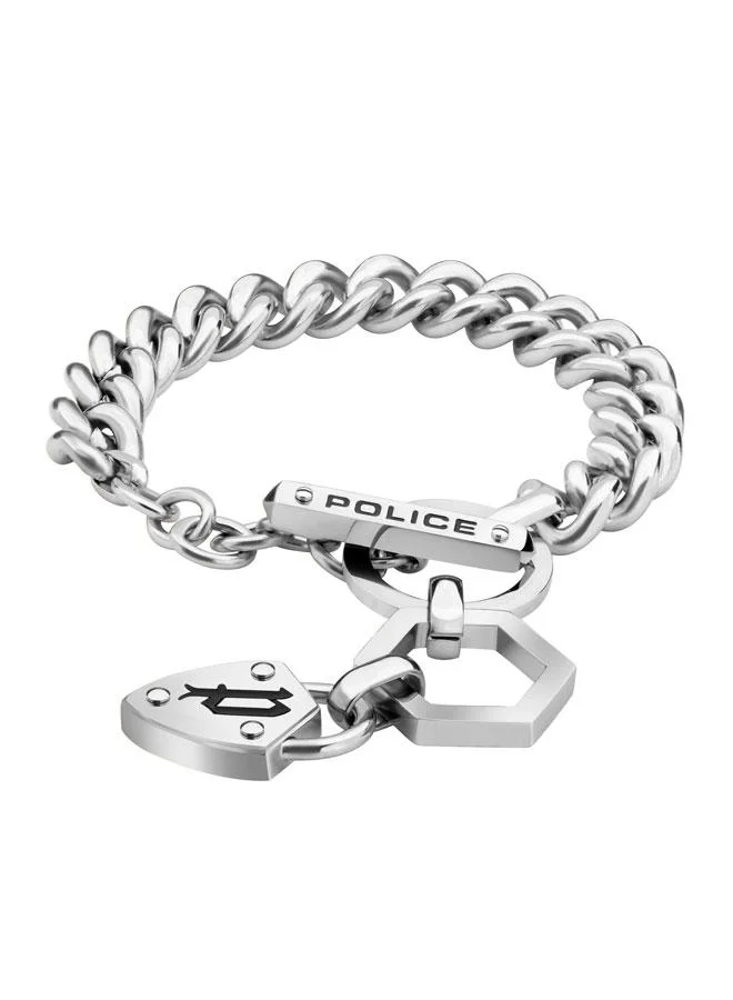 بوليس Cambria Silver Padlock Charm Bracelet for Women's