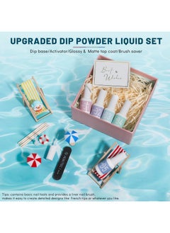 Aokitec 4+8Pcs Dip Powder Liquid Set - 4*15Ml Dip Base/Activator/ Top Coat/ Brush Saver For Dipping Powder System Dip Nails With Basic Nail Tools Dip Powder Nail Kit For Diy Manicure Salon-Quality  - Image 2