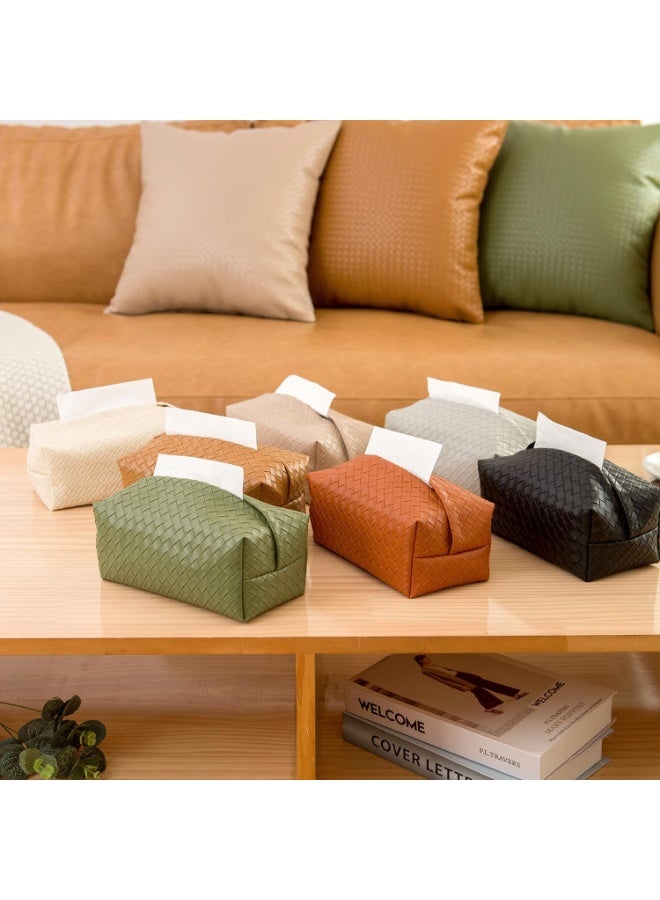 Beauenty 2PCS PU Leather Tissue Box Cover for Living Room, Tissue Holder for Bathroom Bedroom Office, Facial Tissue Case for Home (Black) - Image 3