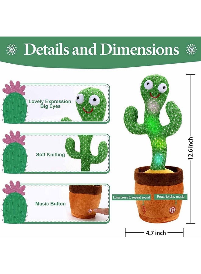 Goyal's Dancing Cactus Talking Toy, Wriggling, Singing & Repeating What You Say, Funny Education Toy for Babies & Kids - Green (Rechargable) - Image 3