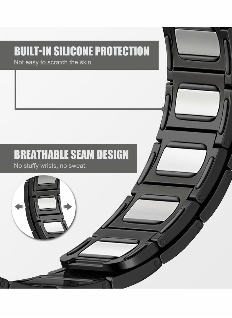Excefore - Metal Straps Compatible with Apple Watch 45mm/44mm, Magnetic Metal iWatch Replacement Bands - Image 1