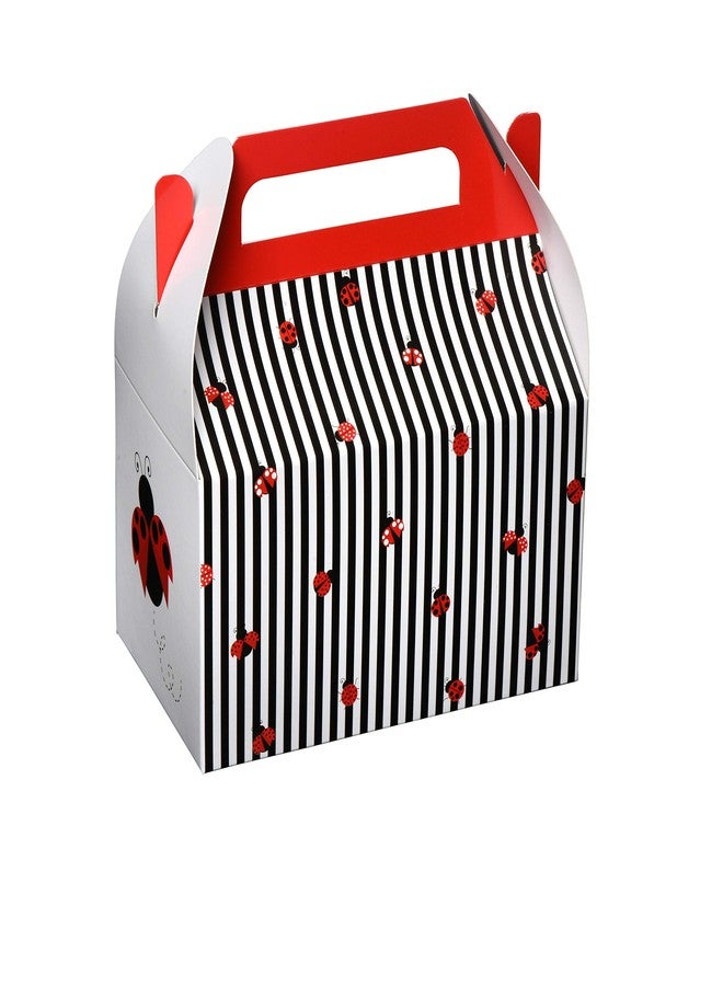 Hammont Paper Treat Boxes - (10 Pack - Party Favors Treat Container Cookie Boxes Cute Designs Perfect for Parties and Celebrations 6.25" x 3.75" x 3.5" (Ladybug - Image 1