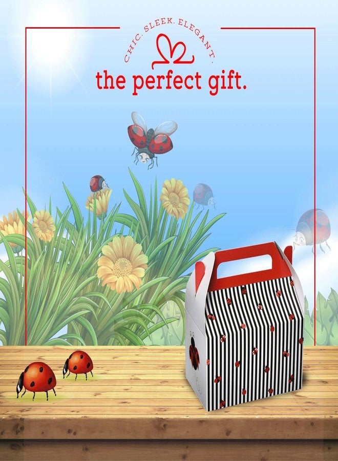 Hammont Paper Treat Boxes - (10 Pack - Party Favors Treat Container Cookie Boxes Cute Designs Perfect for Parties and Celebrations 6.25" x 3.75" x 3.5" (Ladybug - Image 5