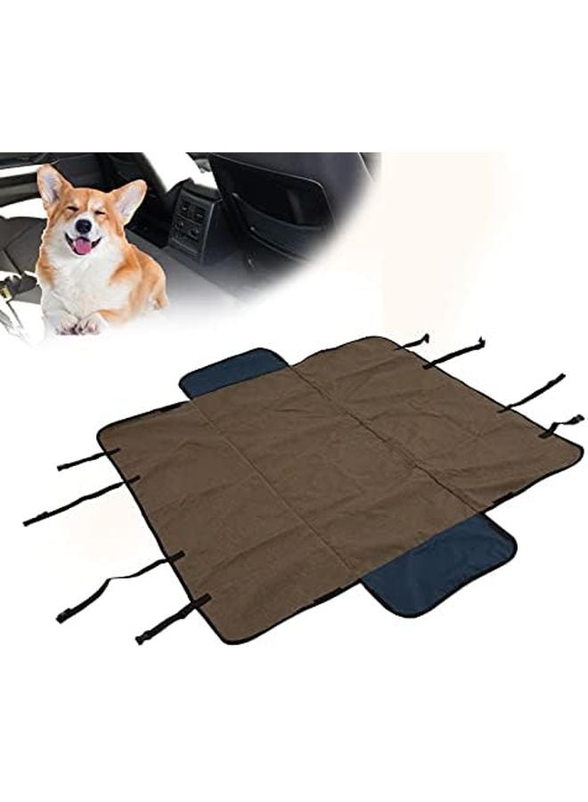 Brown Pet Car Seat Cover Scratchproof Nonslip Dog Seat Protector Adjustable Straps Durable - Image 4