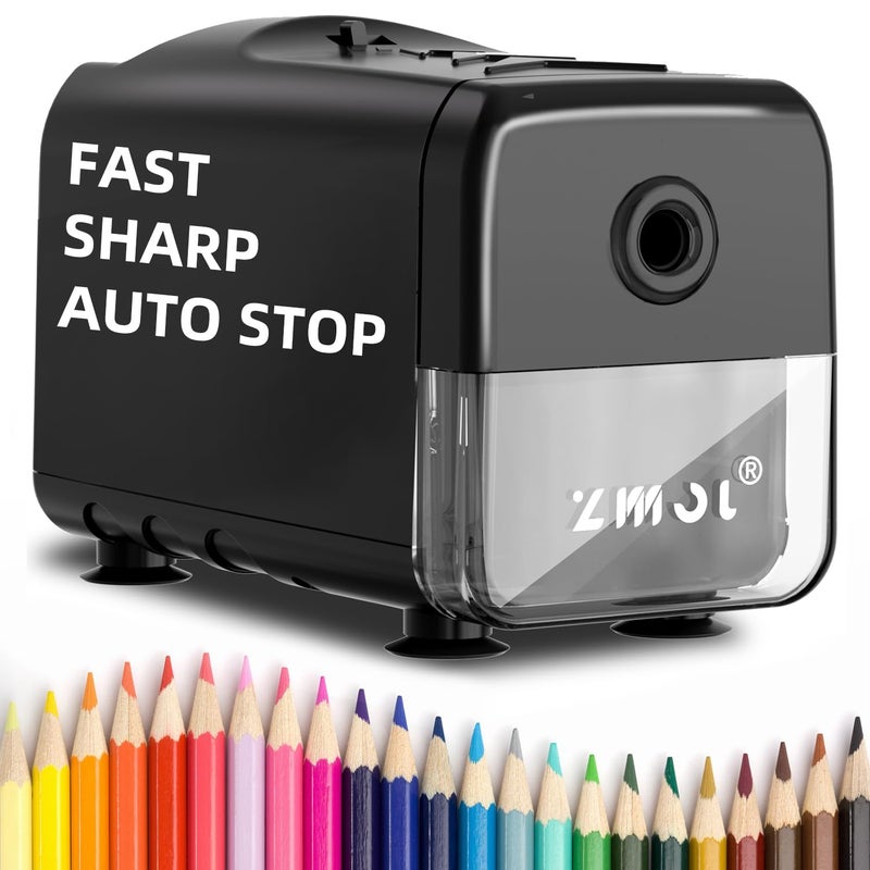 Zmol Electric Pencil Sharpener for Classroom, Heavy Duty Pencil Sharpener for Colored Pencils, Auto Stop Super Sharp & Fast, Pencil Sharpeners Plug in for 6.5-8 mm Home - Image 1