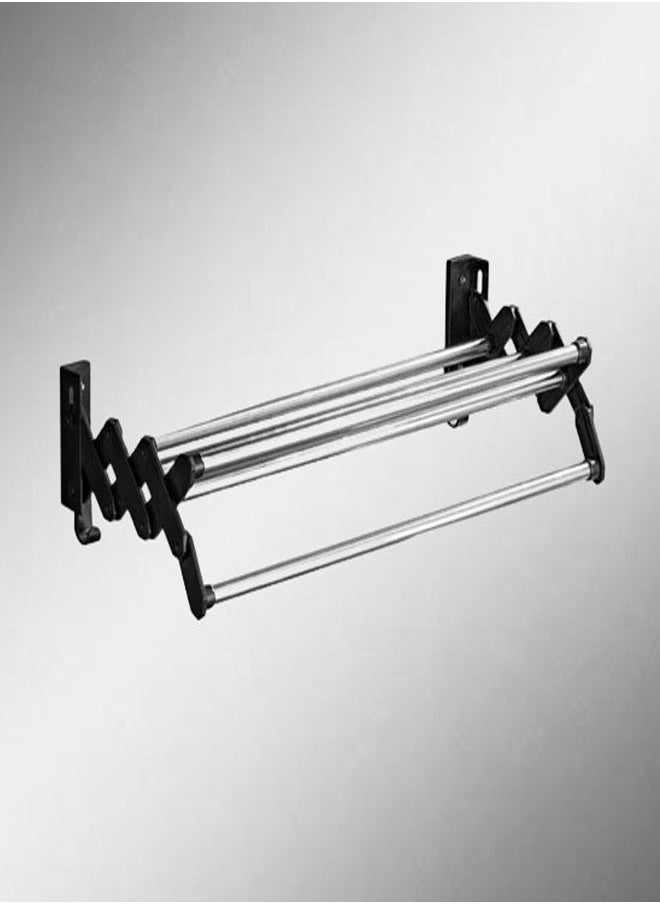 fashionhome Bathroom Hardware Towel Rack Foldable Rod Hanger Wall Mounted Storage Shelf 60x21x13.5 cm  - Image 1
