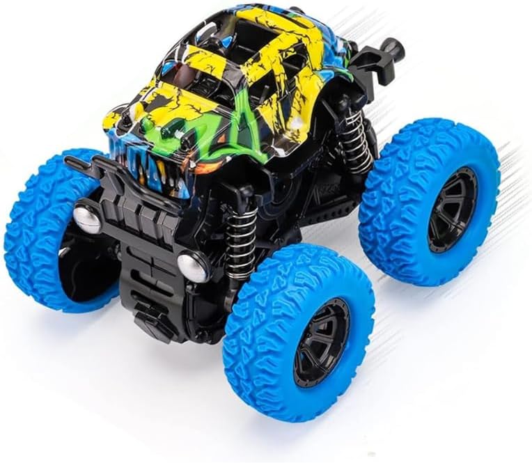 D-Power - Friction Stunt Monster Truck - Blue | Inertia Drive, Safe for Kids, Great Gifts | 3+ - Image 1