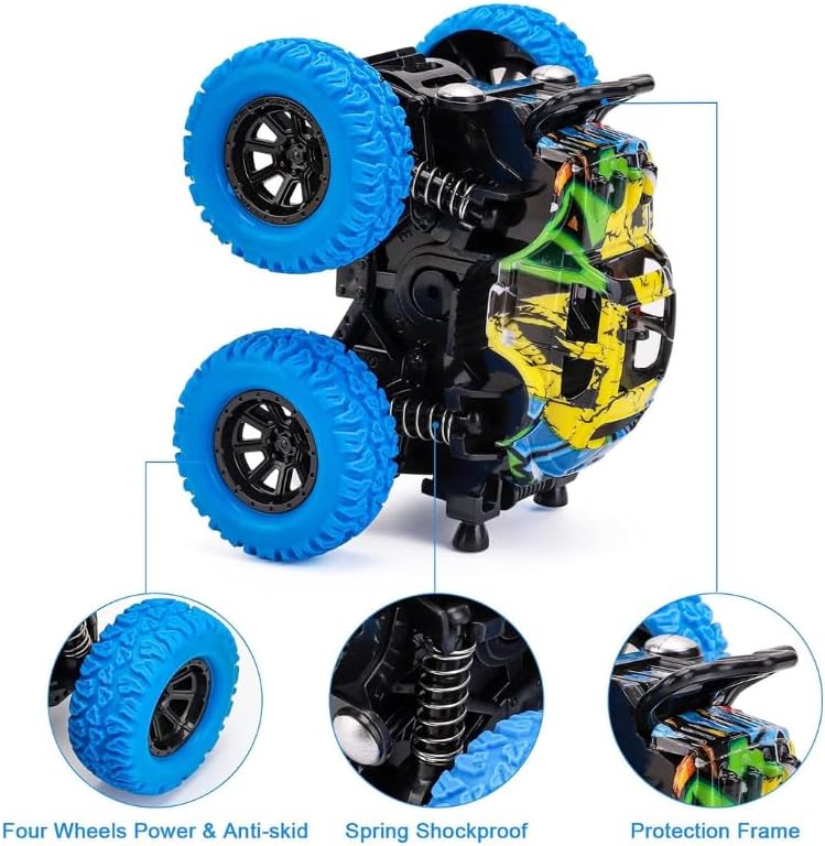D-Power - Friction Stunt Monster Truck - Blue | Inertia Drive, Safe for Kids, Great Gifts | 3+ - Image 2