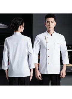 NIBEMINENT Kitchen Jacket Unisex Chef Uniform Dining Hall Cooking Shirt Hotel Restaurant Working Clothes Kitchen Chef Coat Waiter Jacket  - Image 1
