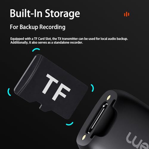 hohem MIC-01 Wireless Lavalier Microphone, 3-Level Noise Cancelling Built-in TF Card Slot Remote Shutter Control Clip On/Magnet Mic for Smartphone Camera Laptop Tablet - Image 3