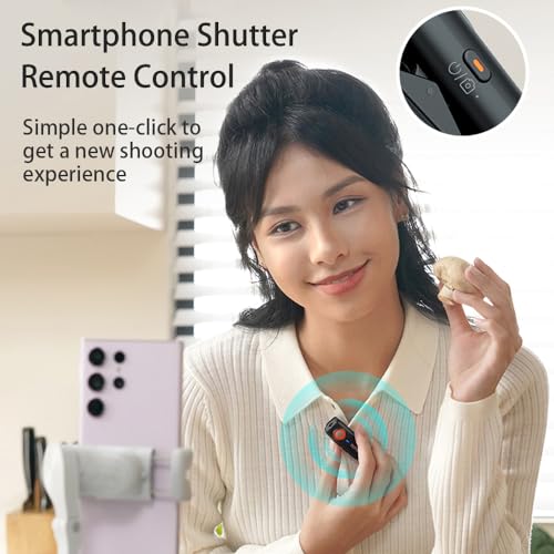 hohem MIC-01 Wireless Lavalier Microphone, 3-Level Noise Cancelling Built-in TF Card Slot Remote Shutter Control Clip On/Magnet Mic for Smartphone Camera Laptop Tablet - Image 4