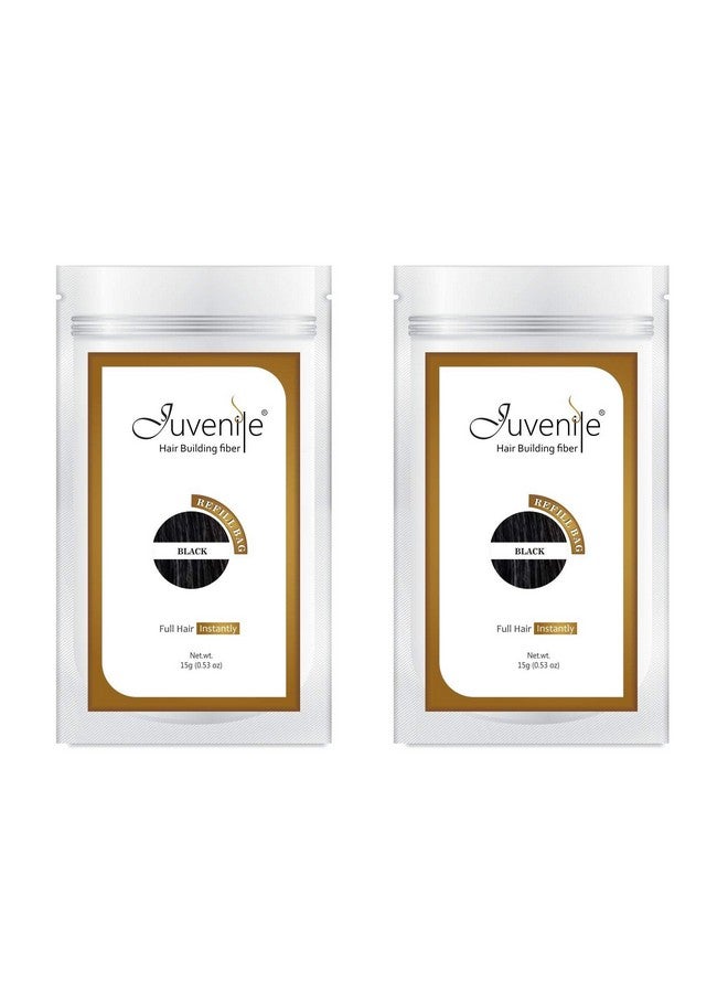Juvenile Hair Fiber Refill Pack Black 30 Gram (15 Gram Each) - Image 1
