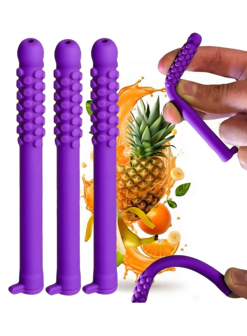 Generic 3-PCS Essential Oil Breather，Breathable Silicone Chew Stick，Decompression Creative Respirator, Relieve Tension and Stress and Improve Concentration（Mixed fruit flavor）  - Image 1