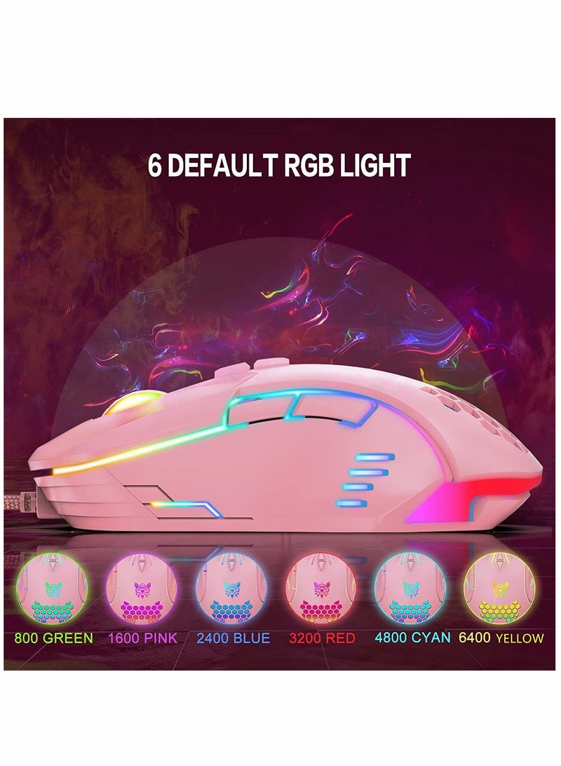 Wired RGB Backlit Gaming Mouse with Adjustable 6400 DPI for Enhanced Precision and Performance - Image 2