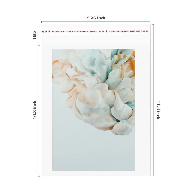 Egofine Self Sealing Cellophane Bags 100 PCS Clear Resealable Sleeves Bags for 8x10 Photo Mats, Bag Size: 8.26x10.3 inches for 8x10 Mats - Image 2