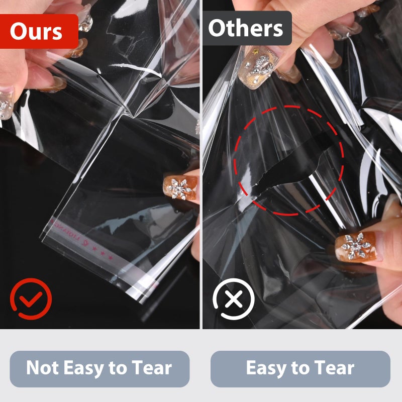 Egofine Self Sealing Cellophane Bags 100 PCS Clear Resealable Sleeves Bags for 8x10 Photo Mats, Bag Size: 8.26x10.3 inches for 8x10 Mats - Image 4