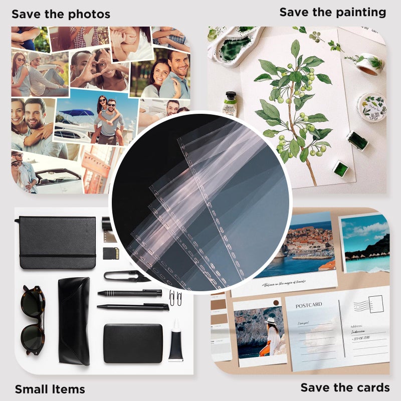 Egofine Self Sealing Cellophane Bags 100 PCS Clear Resealable Sleeves Bags for 8x10 Photo Mats, Bag Size: 8.26x10.3 inches for 8x10 Mats - Image 5