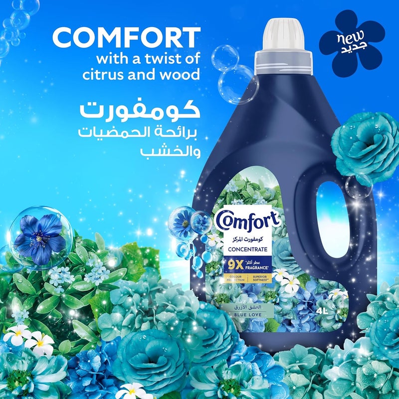 Comfort Concentrate Fabric Softener, Blue Love, 9X Fragrance, 4L - Image 4