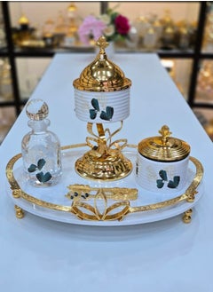Damanhoor Bakhoor Burner Set Elegance Ideal Wedding Gift and Home Décor with a Blend of Arabic and English Culture 