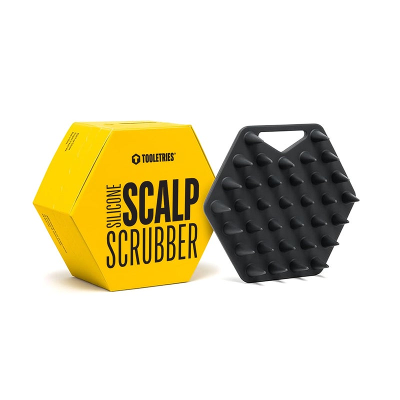 TOOLETRIES Scalp Scrubber - Silicone Exfoliating Hair Scrubber for Men, Bath & Shower Accessories - Durable Scalp Massager That Boosts Circulations & Strengthens Hair - Charcoal - Image 1