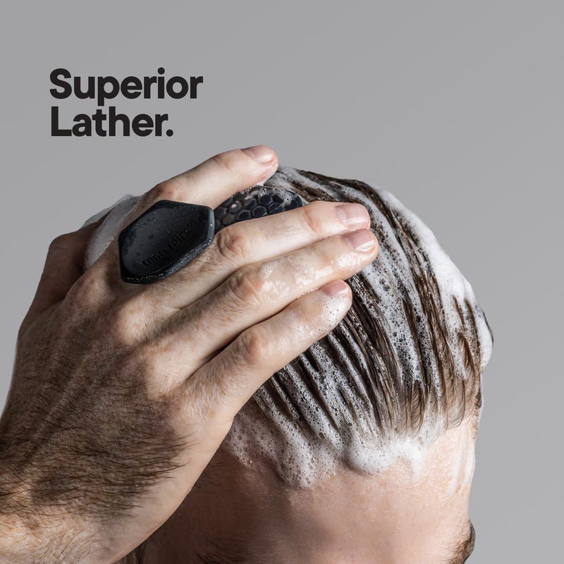 TOOLETRIES Scalp Scrubber - Silicone Exfoliating Hair Scrubber for Men, Bath & Shower Accessories - Durable Scalp Massager That Boosts Circulations & Strengthens Hair - Charcoal - Image 4