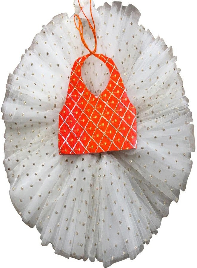 HIBA CREATIONS Baby Girl Kids Independence day orange color lehenga choli 0-3 Months - Image 1