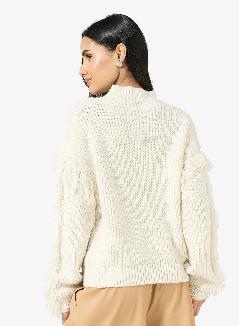 ONLY Side Frill Detail Knitted Sweater